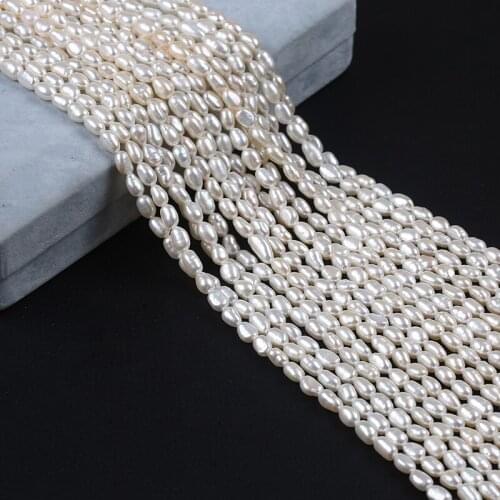 High Quality White Real Natural Freshwater Pearl Strand 4-6mm Straight Hole For Jewelry Making