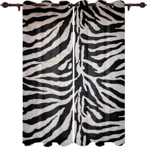 Living Room Curtains Animal Fur Zebra Home Decoration Curtains For The Room Kitchen Study Bathroom Window Valance Curtains