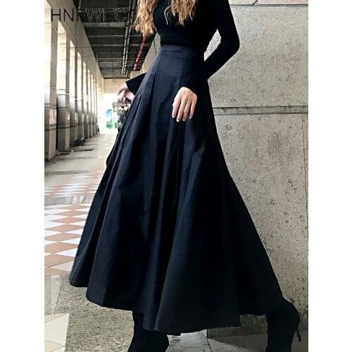 N Spring and Autumn 2020 New Women Skirts High Waist Solid Color Ladies Skirts Fashion Fashion Casual Pleated Skirts V607