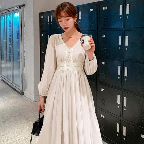 2021 New Summer Autumn Mesh Dress Female V-neck Short Puff Sleeve A-line Women Dress Slim Korean Style Elegant Vintage Vestidos