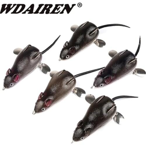 1Pcs Metal Spoon Rotating Bait Bells Sound lures 7cm 17.5g Mouse Lure Floating Simulation Fishing tackle Soft Bass Baits FA-454