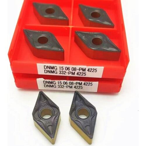 10PCS turning tool DNMG150608 PM4225 DNMG 150608 aluminum copper tool external turning tool carbide blade high quality blade