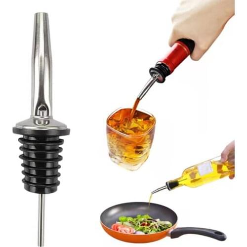 2021 Hot Sale 1Pcs Stainless Steel Liquor Spirit Pourer Flow Wine Bottle Pour Spout Stopper Barware Kitchen Tools