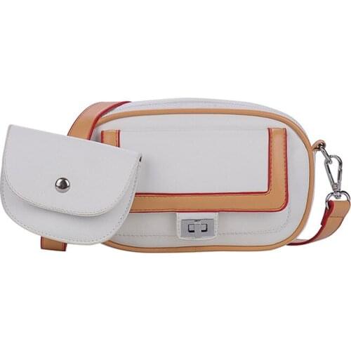 2021 New 2 Pieces Set Messenger Bags Women Retro Crossboy Bags pu Leather Shoulder Bag With Coin Purse And Female Handbag purse