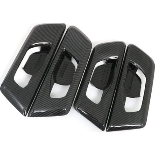 4PCS Inner Door Handle Bowl Cover Trim Carbon ABS Fiber for 17-21 Honda CRV Decorative Cover Car Interior Decoration