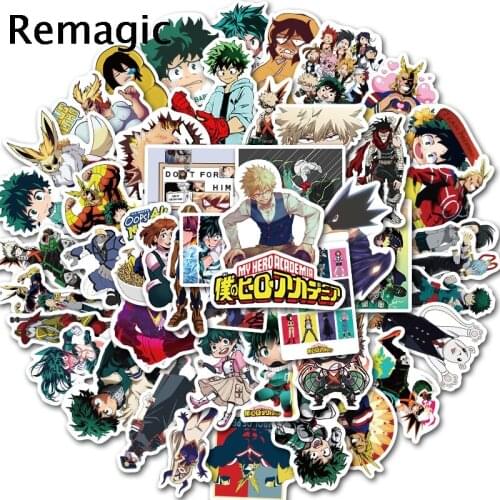 50pcs Funny My Hero Academia DIY Stickers pack anime vintage paster cosplay scrapbooking phone laptop decoration accessories