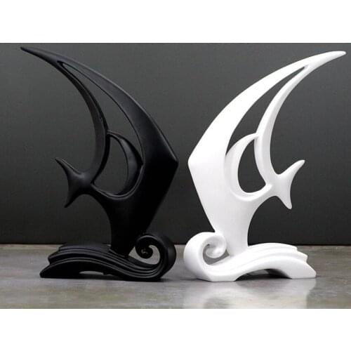 Nordic Resin abstract Tropical fish crafts handicraft wedding home decor Animal Sculpture ornament Miniatures figurines