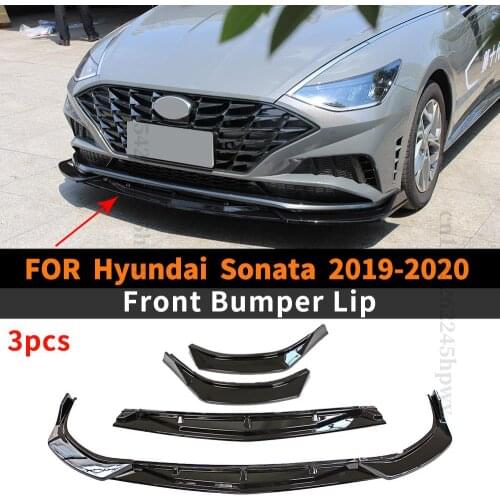 Front Bumper Lip Chin Tuning Accessories Diffuser Spoiler Body Kit Guard Decoration Cover Facelift For Hyundai Sonata 2019 2020
