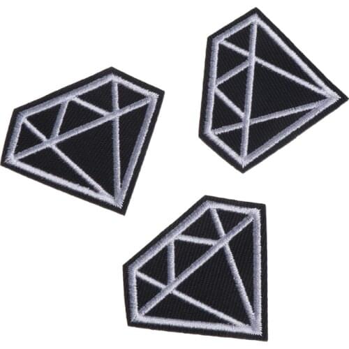Diamond Clothes Embroidered Iron on Patches Clothing Retro Motif Appliques Badge B0KB