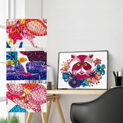 5D DIY Partial Drill Special Shaped Diamond Painting Bear Flower Diamond Embroidery Rhinestone Cross Stitch Kits Home Decoration