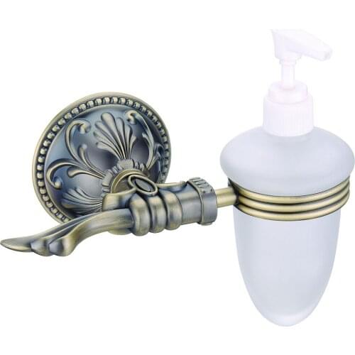 FREE SHIPPING new design Antique brass flowers base liquid soap dispenser