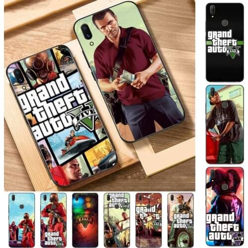 FHNBLJ rockstar gta 5 Grand Theft Phone Case for Vivo Y91C Y11 17 19 53 81 31 91 55 V17 11i 9 fot oppo