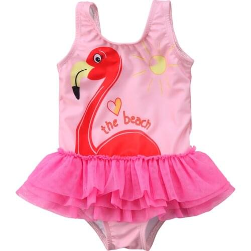 Citgeett Kid Baby Girl Flamingo Skirt Tankini Swimwear Pink Bodysuit The Beach Swimsuit Bikini Cute Beachwear Summer Cloth