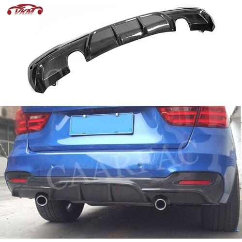 For F34 Carbon Fiber / FRP Rear Lip Diffuser Spoiler for BMW 3 Series GT M Sport 4-Door 2014 - 2018 MP Style Bumper Protector