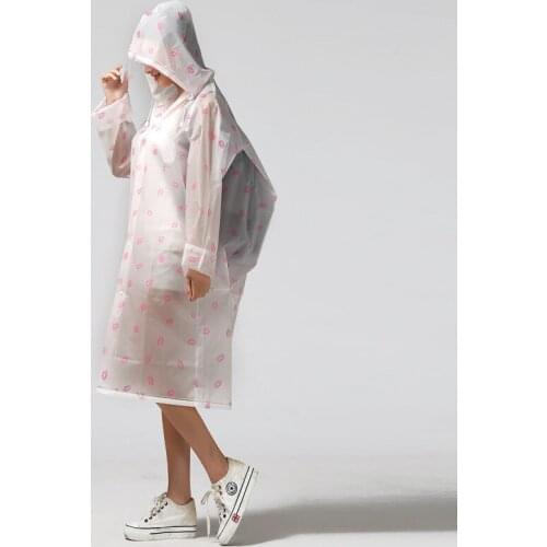 Adult Raincoat Walking Mens And Womens Raincoat Eva Translucent Raincoat Non-Disposable Fashion Backpack Raincoat
