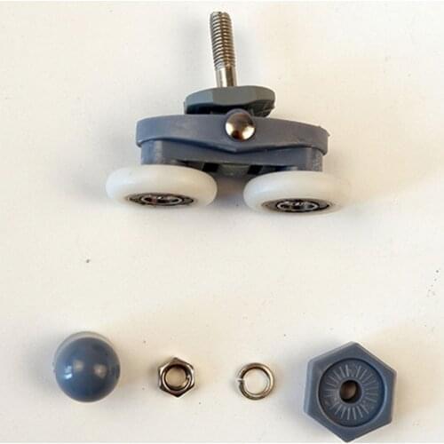 Double wheel Shower Rooms Sliding Door Rollers Bath Cabins Runners Pulleys 18-25 MM Easy Glide Screw Cover Caps Double Wheels