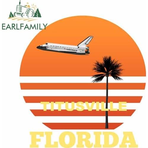 EARLFAMILY 13cm x 12.1cm for Titusville Florida Decal Creative Scratch-Proof Car Stickers Waterproof Camper JDM Assessoires