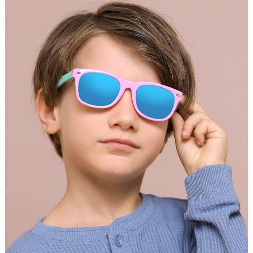 Round Polarized Kids Sunglasses Silicone Flexible Safety Children Sun Glasses Fashion Boys Girls Shades Eyewear UV400 Gift