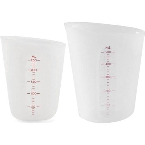 250ML 500ML Reusable Silicone Measuring Cup Cook Bakers Resin Jewelry Tools