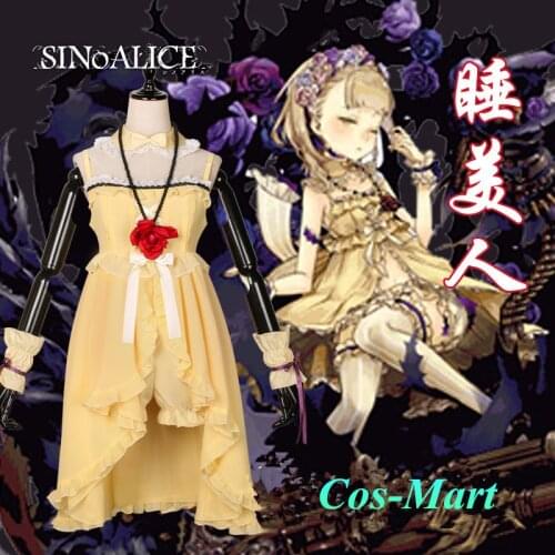 Mobile Game SINoALICE Briar Rose Cosplay Costume Cute Yellow Slip Dress Female Party Role Play Clothing Custom-Make Any Size