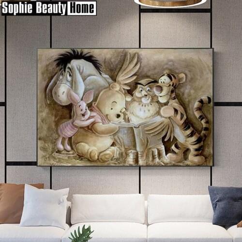 Cartoon Needlework 5D Diy Diamond Embroidery Winnie the Pooh Full Drill Diamond Painting Cross Stitch Diamond Mosaic Gift 204033