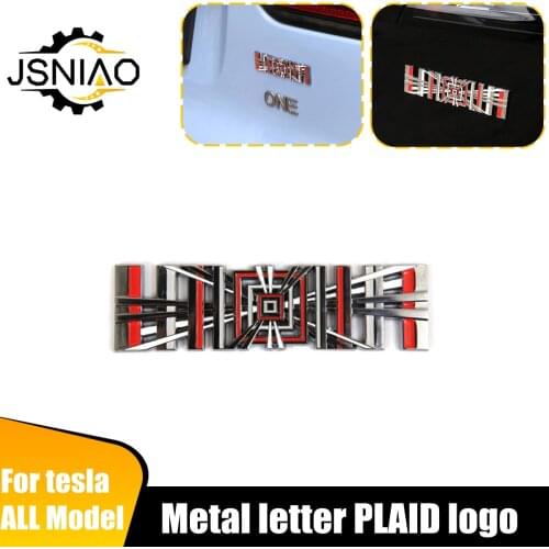 Update PLAID label Model S Plaid Tail Tag Badge Emblem Decals Logo Sticker For Tesla Model 3/Y/S/X Metal Letter Tai 2021l