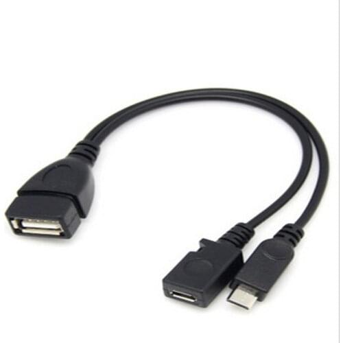 Connected with External Power Supply, Mobile Phone, Tablet, Micro USB, One Point Two OTG Data Cable with Power Supply Port