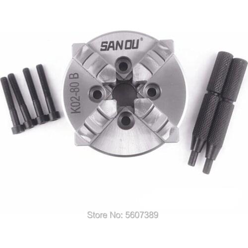 SANOU K02-80B for CNC Wood Lathe Buddha Beads 80mm 3 inch Lathe Chuck four Jaw mini Self-Centering