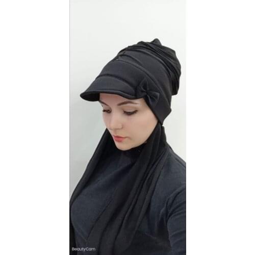 Bow detail hat shawl bathing cap