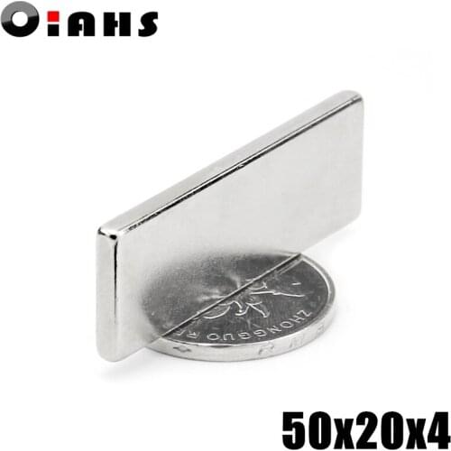 1pcs F50x20x4mm Super Powerful Strong Rare Earth Block NdFeB Magnet Neodymium N35 Magnets F50*20*4mm- Free Shipping