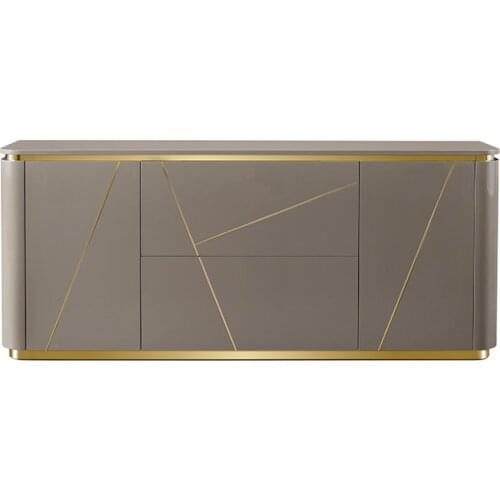 Light luxury solid wood side cabinet high-end living room modern simple side cabinet wall lockers high-end furniture