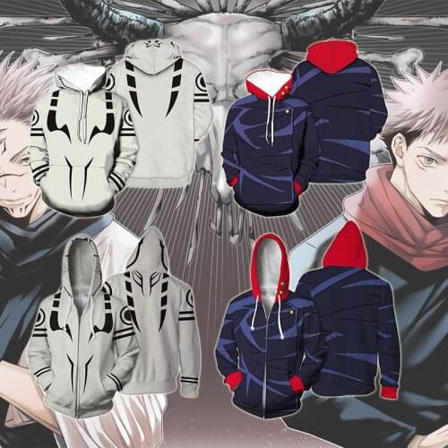 Anime JUJUTSU KAISEN Cosplay Hoodie Itadori Yuji Costume 3D Printed School Uniforms Hooded Polyester Jacket Women Men Cltothes