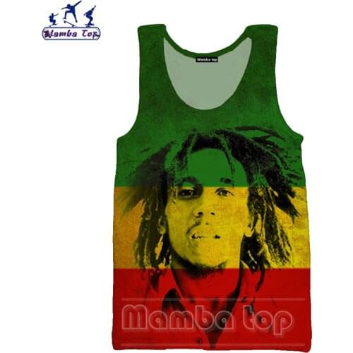 Mamba top 3D Print Singer Bob Marley Vest Reggae Music Mens Tank Tops Fashion Anime Sleeveless Women Sweatshirt Funny Men Shirt