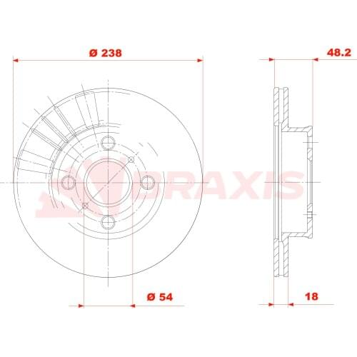 BRAKE DİSKİ ON TOYOTA COROLLA AE92 8892 KARBURATORLU PNEUMATIC 238mm
