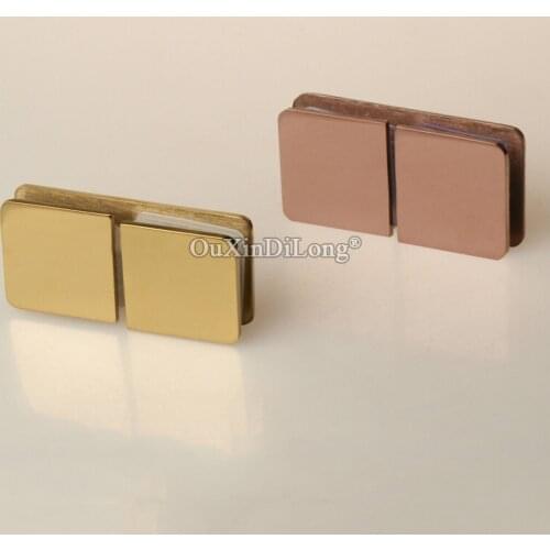 High Quality 4PCS Stainless Steel 180 Degree Glass to Glass Clamps Fixed Holder Brackets Shower Glass Clips for 8-12mm Glass