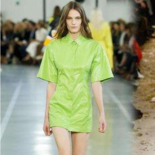 Bright green pu lether fabric Elastic force magic color laser TPU clothing Waterproof PVC sofa coat diy textiles fabric,D174