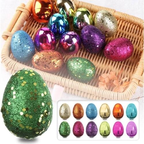 1pc Easter Egg Electroplate Flash Powder Eggs Funny Easter Egg Toy Creative Easter Gift Decor for Wedding Birthday Party Decor