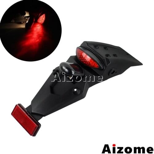 Universal Red Lens Motorcycle Fender LED Stop Tail Light Rear Mudguard For Honda Yamaha Suzuki Triumph Victory Aprilia BMW