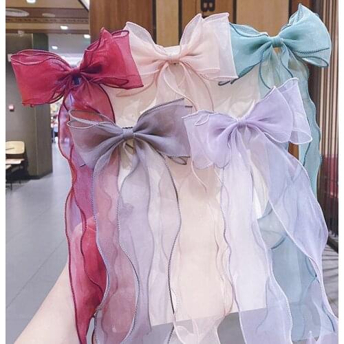 1PC Cute Lace Bow Knot Hair Clips For Girls Barrettes Hair Grips Hairpin Horsetail Children Hair Accessories HeadWear Headdress