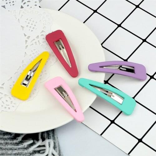 2Pcs Kids Hair Clips Solid Color Basic Hairpins for Women Girls Fashion Colorful Barrette Headwear High Quality Hair Accessories