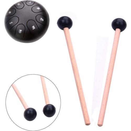 1 Pair Ethereal Drum Sticks Solid Wood Handle + Soft Rubber Head Drum Stick Musical Instrument Accessories