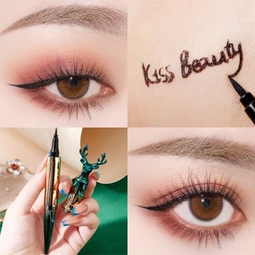 1 Pcs Liquid Eyeliner Creative Elk Shape Waterproof And Sweat-proof Quick-drying Eyeliner Long-lasting Non-smudge Cosmetics TSLM