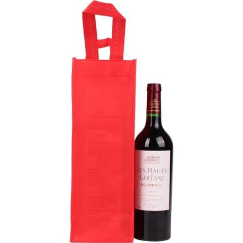New 100pcs/lot 35x18x10cm Handle Waterproof Package Storage Organize Bag Non-woven Fabric Wine Bottle Gift Bags