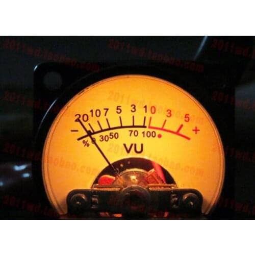 2pcs 500 630Ohm Analog Panel 34mm VU Meter Audio Level Meter 6-12V Warm Back Light for Amplifier
