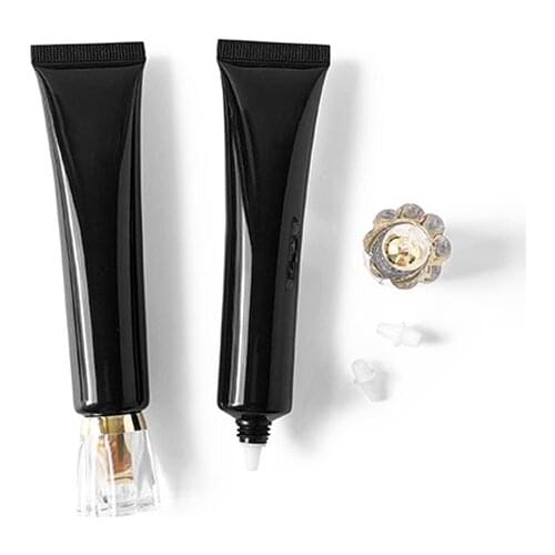 30ml 50pcs/lot Black Cosmetic Soft Tube Glossy Packaging Containers Acrylic Lid Empty Hose Travel Squeeze Bottle Makeup Tool