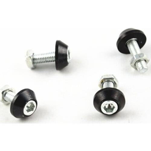4pcs/lot Universal Nuts Thread License Plate Frame Bolts Screws For Car Truck Black