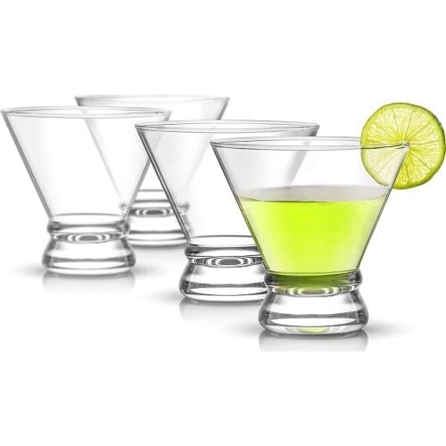 4-Piece Heavy Base Shot Glasses Wine Glasses Set Afina Cocktail Glasses Set,Martini Glasses Clear Shot Glasses Bar Glass 8oz