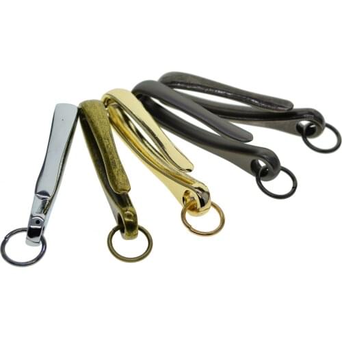 5 colors Fine Solid alloy metal Creative Japanese fish U hook Keychain key Ring Holder EDC DIY making supplies