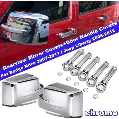 Car Chrome Door Handles Chrome Mirror Covers For J Liberty 2008-12 / Dodge Nitro 2007-2011 Sxt Slt Car Accessories