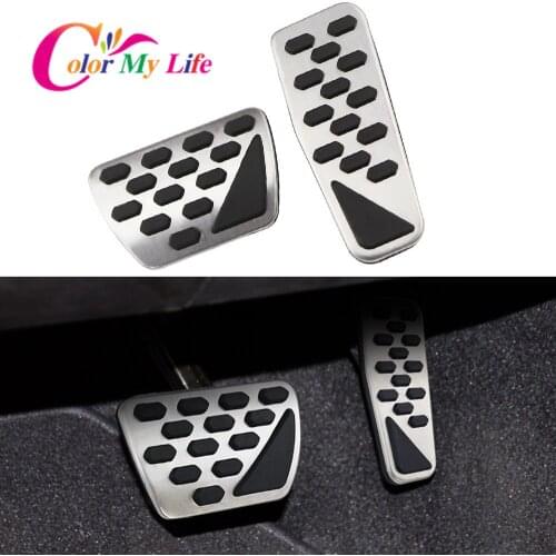 Color My Life AT Car Pedals for Jeep Wrangler JL 2018 - 2021 Wrangler JK 2007 - 2017 Stainless Steel Auto Pedal Protection Cover